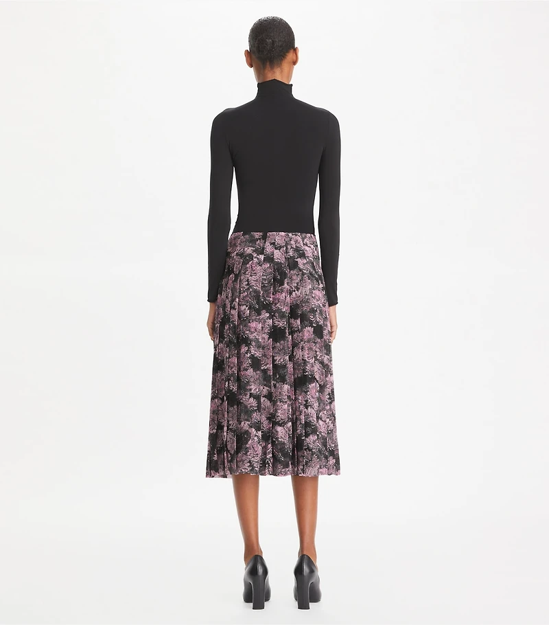 Printed Pleated Silk Skirt