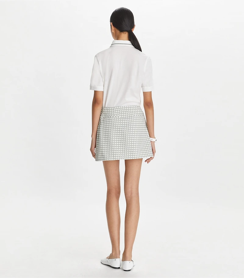 Printed Ruffle Twill Golf Skirt