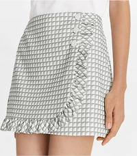 Printed Ruffle Twill Golf Skirt