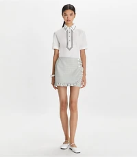Printed Ruffle Twill Golf Skirt