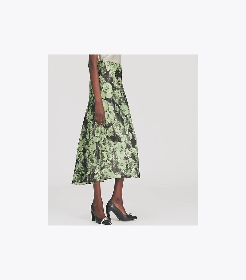 Printed Satin Skirt