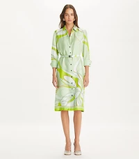 Printed Silk Shirtdress