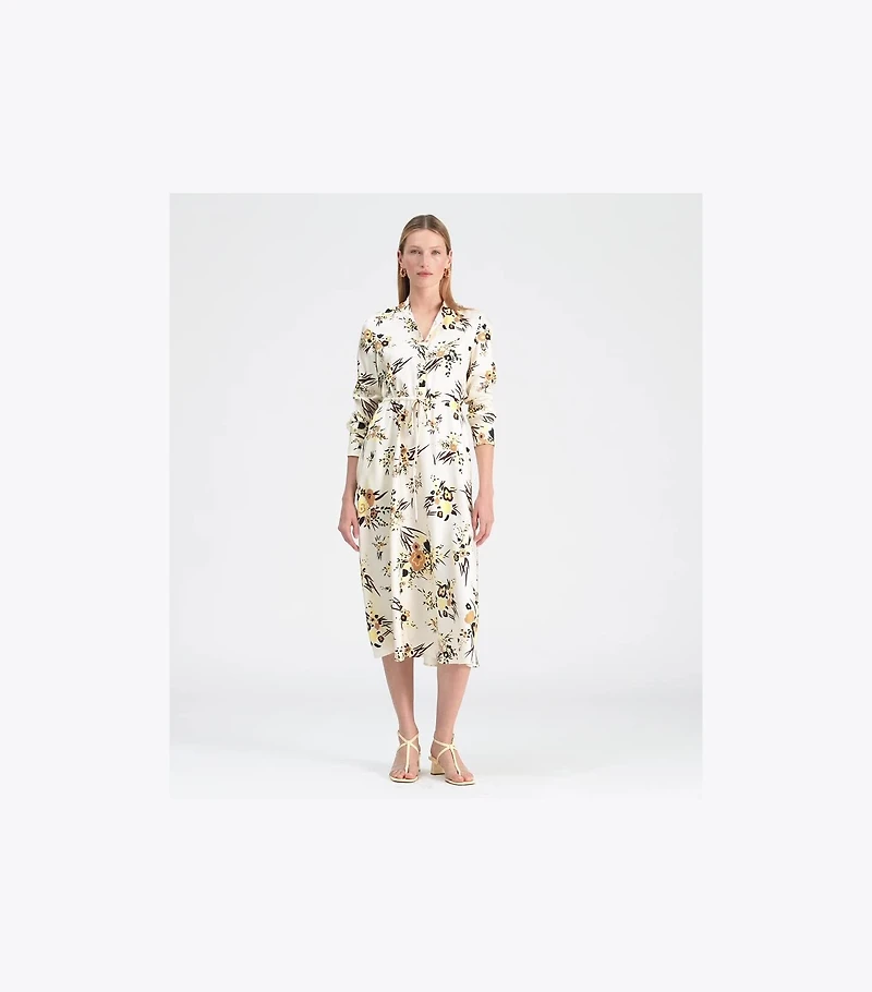 Printed Silk Shirtdress