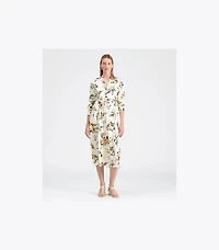 Printed Silk Shirtdress