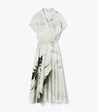 Printed Silk Twill Shirtdress