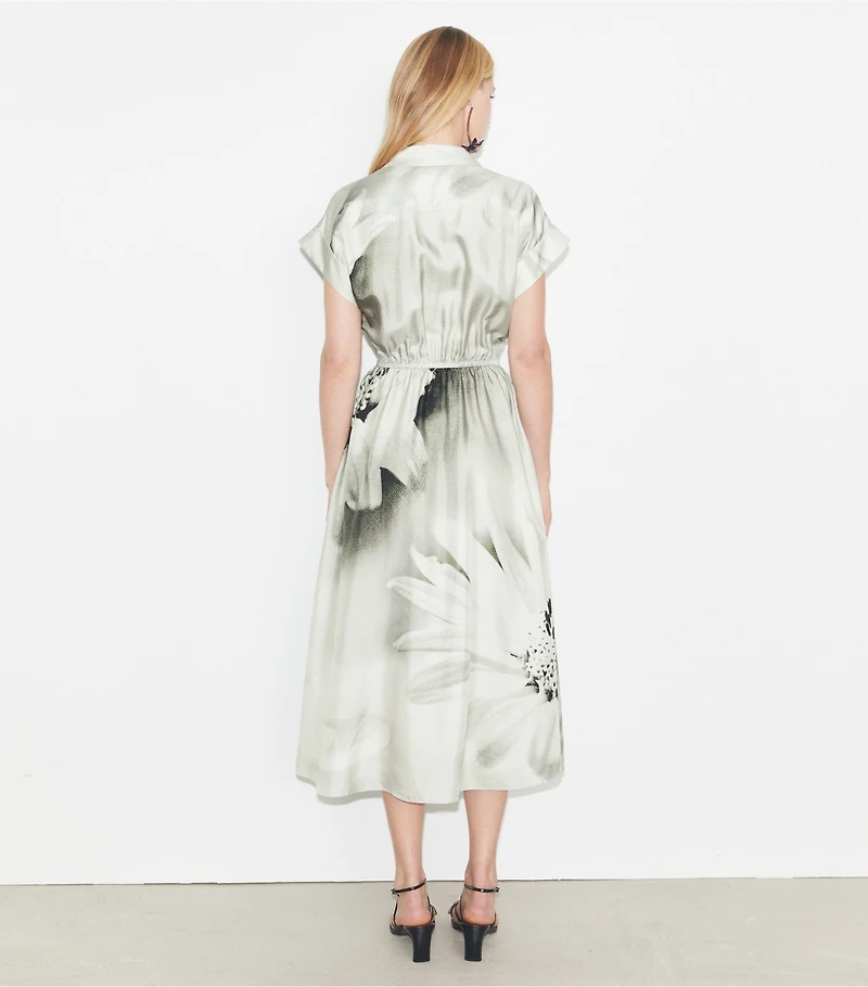 Printed Silk Twill Shirtdress
