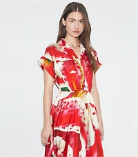 Printed Silk Twill Shirtdress