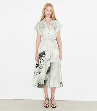 Printed Silk Twill Shirtdress