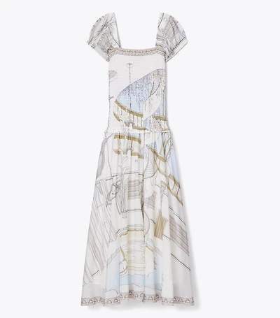 Printed Smocked Dress