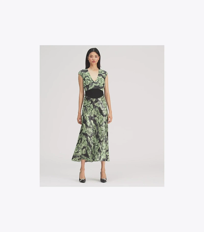 Printed U-Neck Viscose Dress