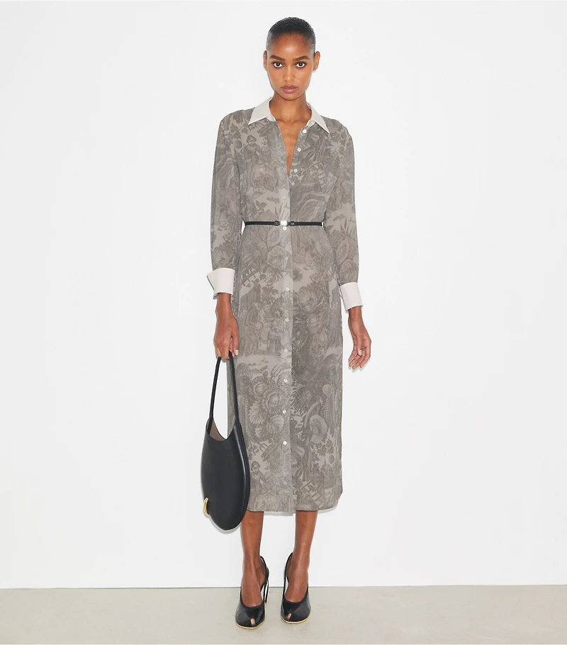 Printed Viscose Shirtdress