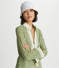 Reversible Short-Brim Basket-Weave Bucket Hat 