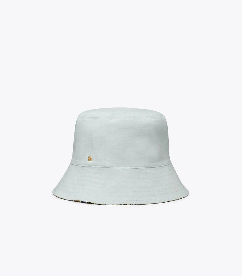 Reversible Short-Brim Basket-Weave Bucket Hat 