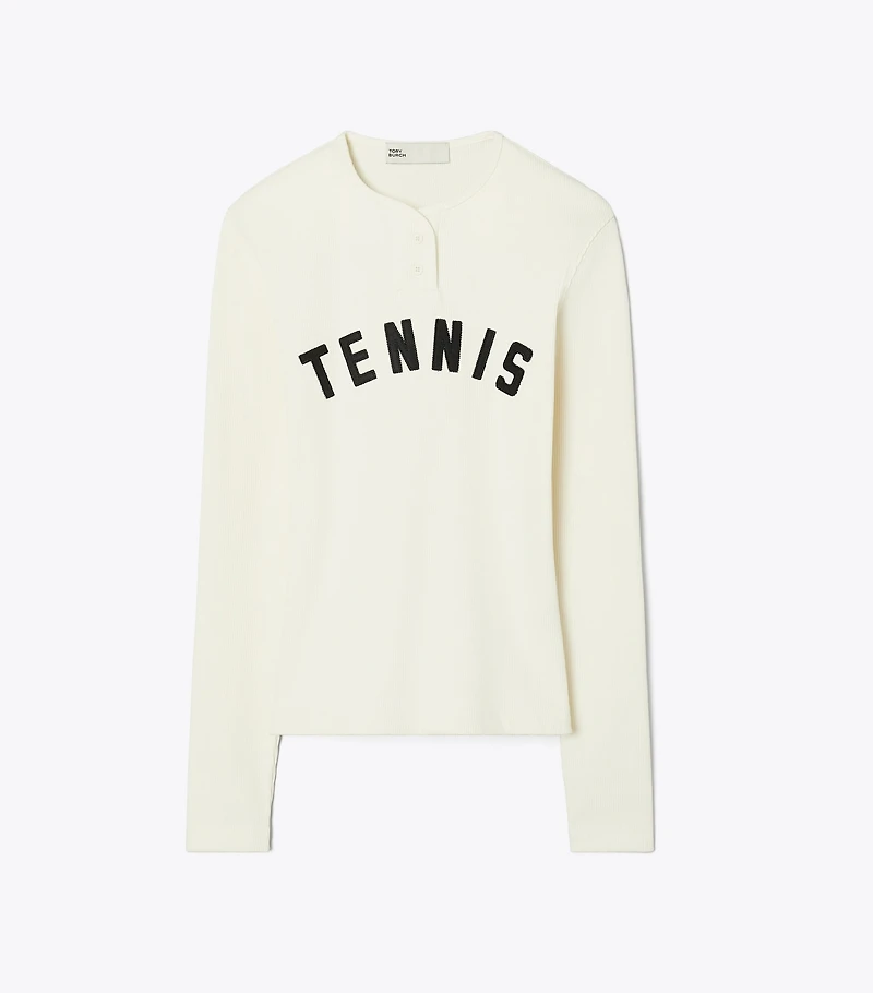 Ribbed Cotton Tennis Henley
