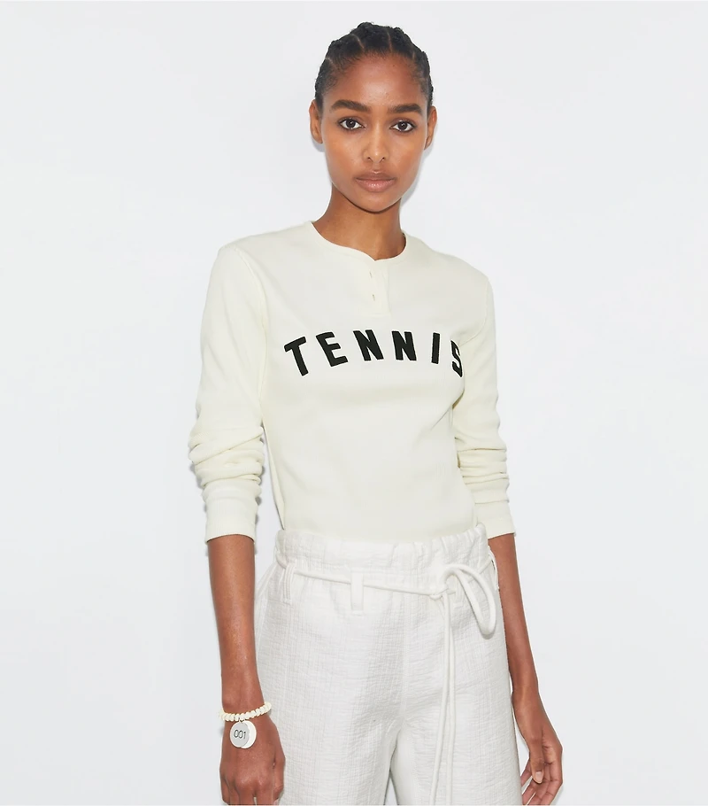Ribbed Cotton Tennis Henley