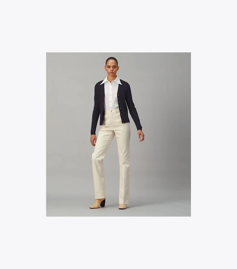 Ribbed Merino Wool Cardigan