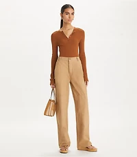 Ribbed Viscose Henley