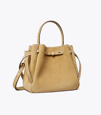 Romy Suede Pick Stitch Bucket Bag
