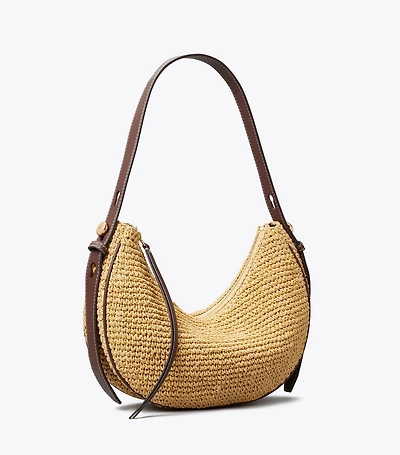 Romy Woven Half Moon Bag