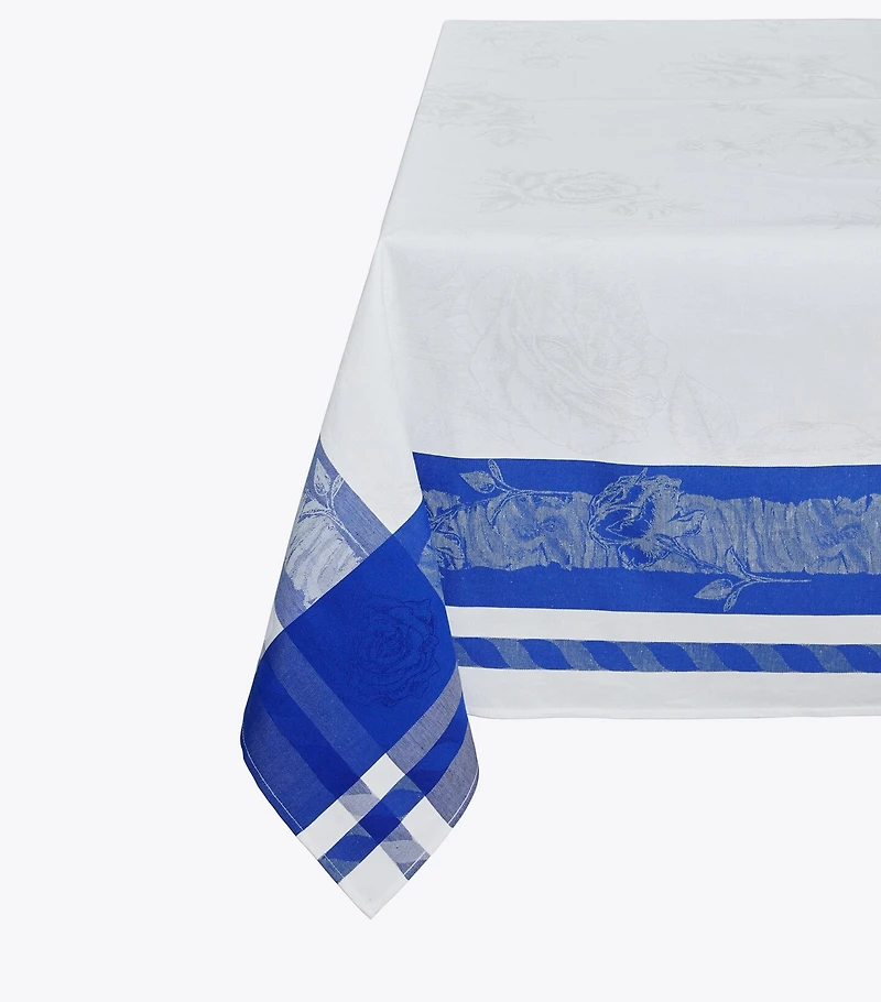 Rose Jacquard Square Tablecloth, 70" 
