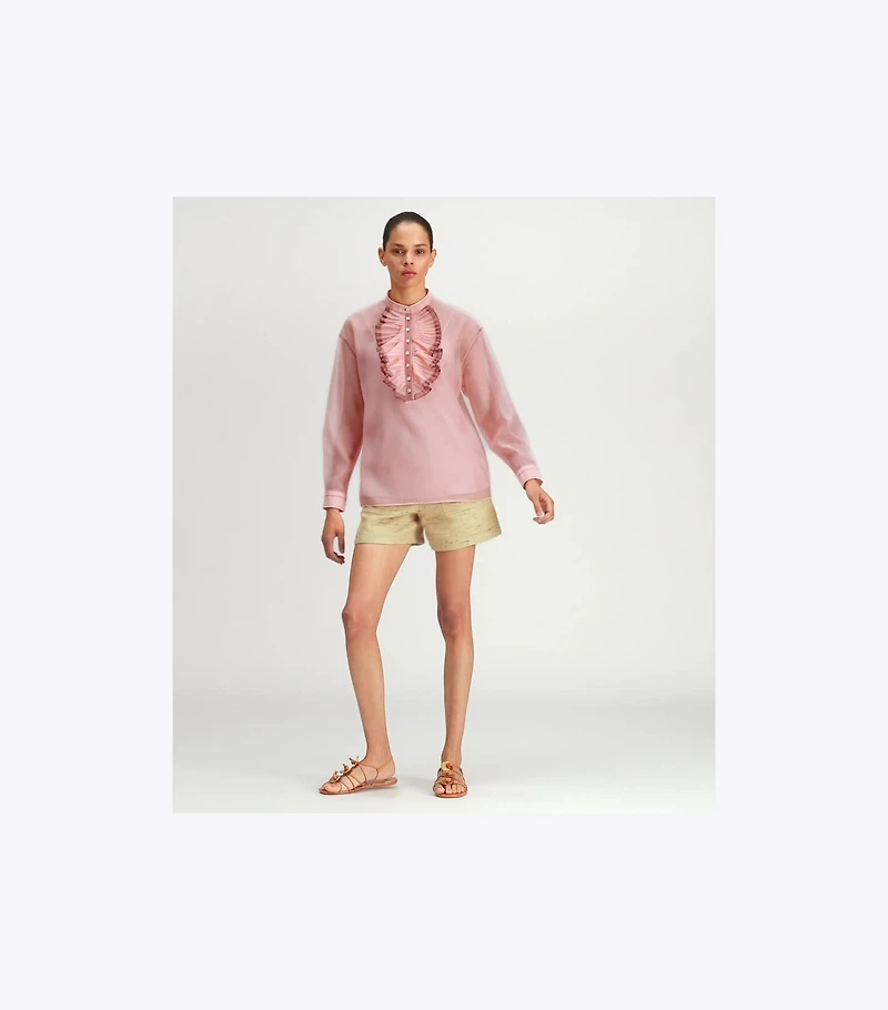 Ruffle-Front Blouse