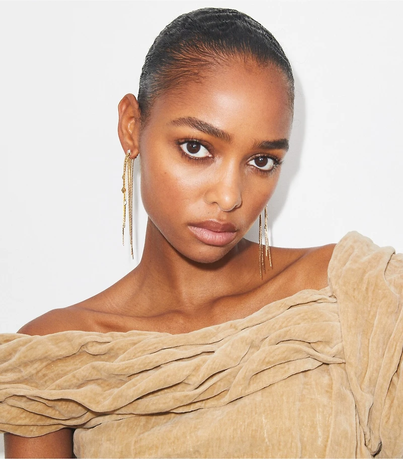 Runway Front-Back Chain Earrings