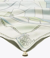 Sailboat Spiral Silk Square Scarf