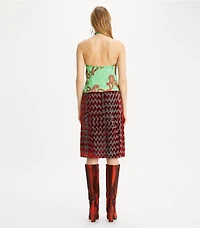 Satin Paisley Knot Top