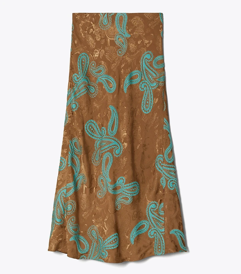 Satin Paisley Skirt