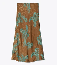 Satin Paisley Skirt