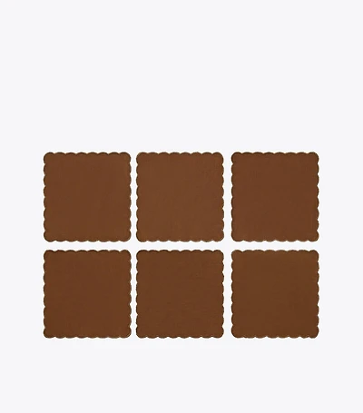 Scalloped Cocktail Linen Napkin, Set of 6