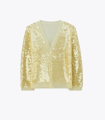 Sequin-Front Cardigan