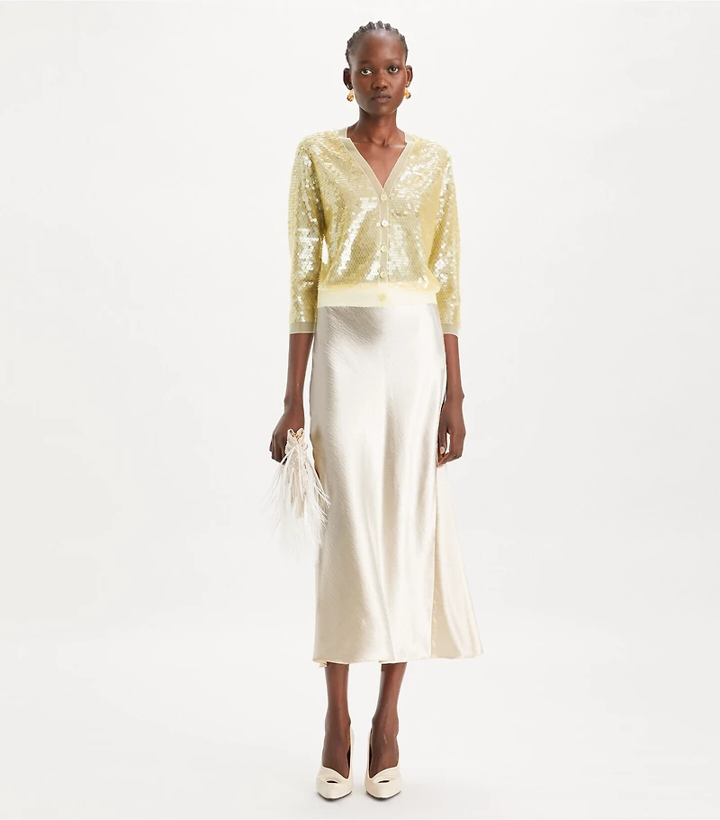 Sequin-Front Cardigan