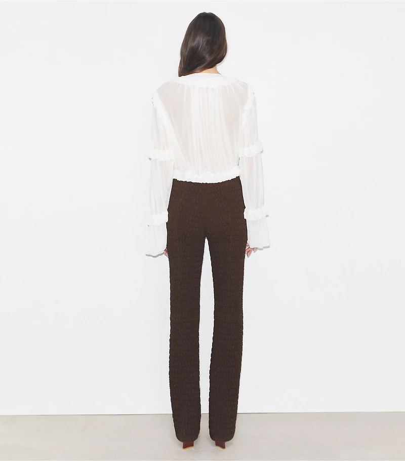 Sheer Jersey Ruffle Top