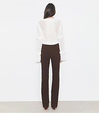 Sheer Jersey Ruffle Top