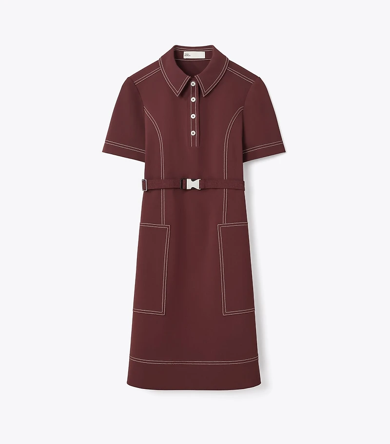 Short-Sleeve Pick Stitch Golf Dress