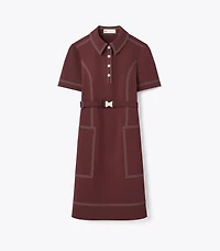 Short-Sleeve Pick Stitch Golf Dress