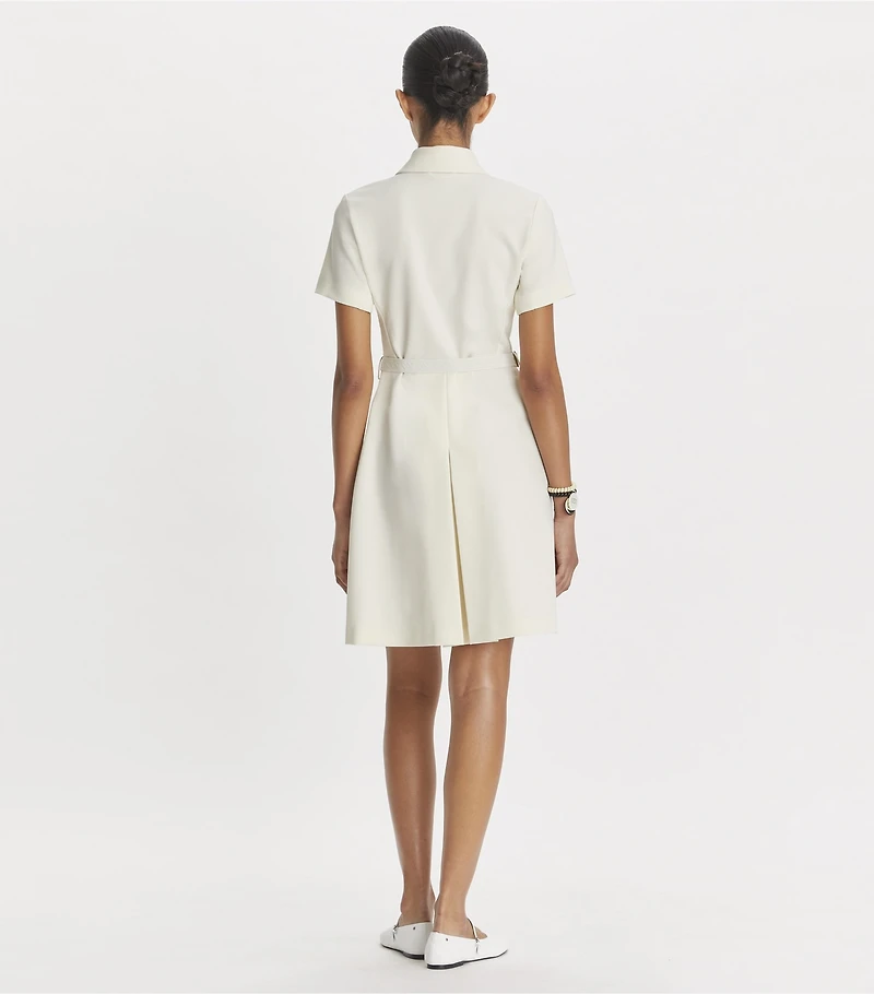 Short-Sleeve Pleated Golf Dress
