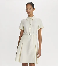Short-Sleeve Pleated Golf Dress
