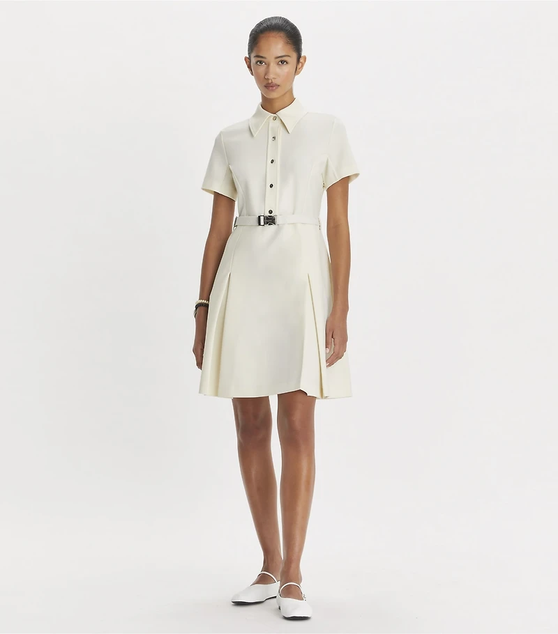 Short-Sleeve Pleated Golf Dress