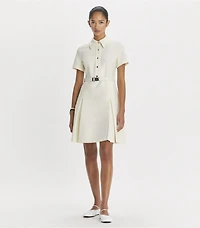 Short-Sleeve Pleated Golf Dress
