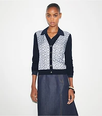 Silk-Front Cardigan