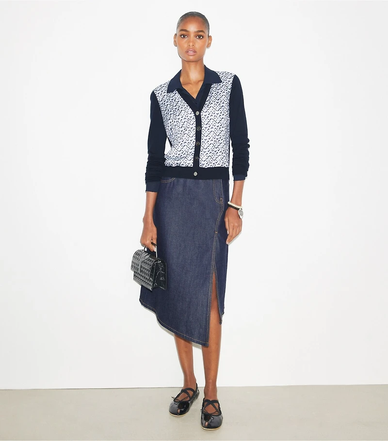 Silk-Front Cardigan