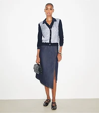 Silk-Front Cardigan