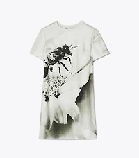 Silk Front T-Shirt Dress