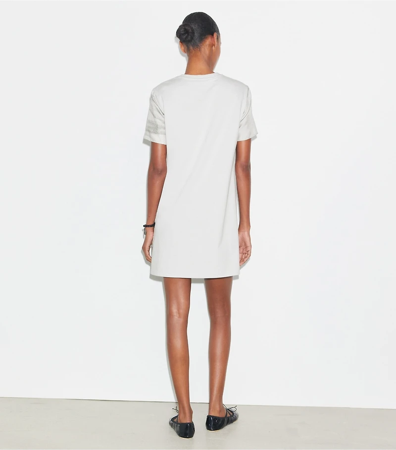 Silk Front T-Shirt Dress