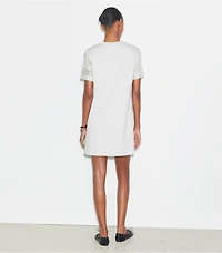 Silk Front T-Shirt Dress