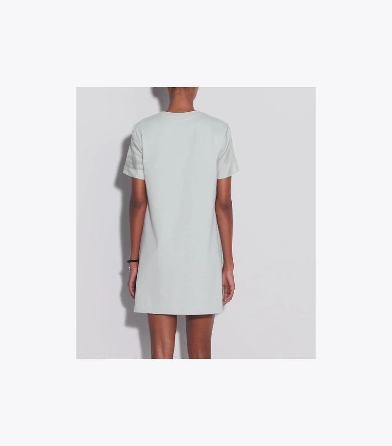 Silk Front T-Shirt Dress