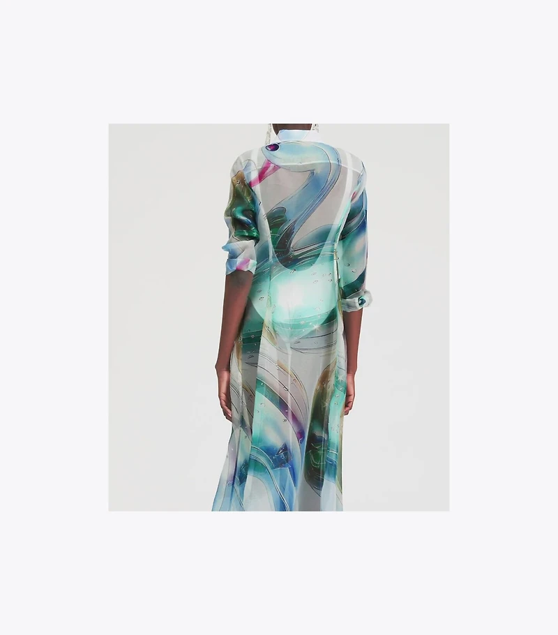 Silk Organza Shirtdress