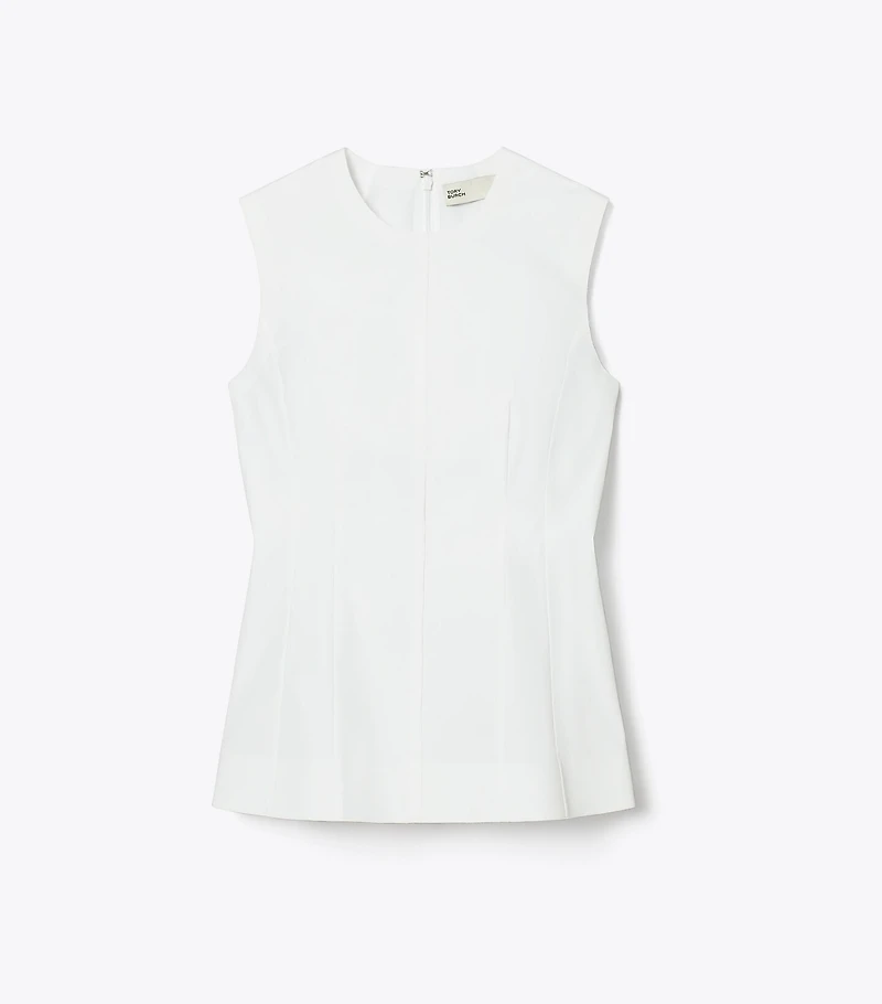 Sleeveless Cotton Poplin Top